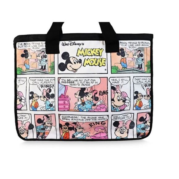 Disney Mickey and Minnie Mouse Comic Strip Tote Bag NWT - Picture 1 of 10